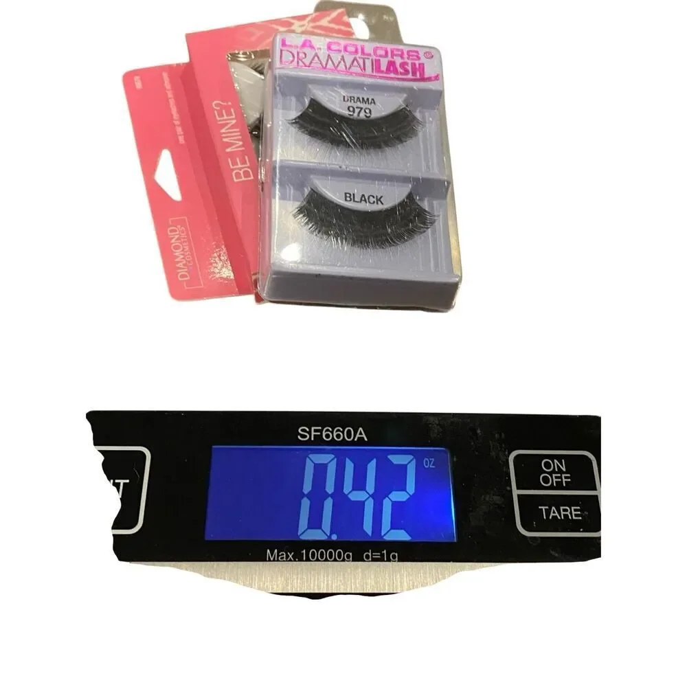 Lot of 2 LA Colors Dramatic Lash 979 Black Diamond Be Mine False Strip Lashes